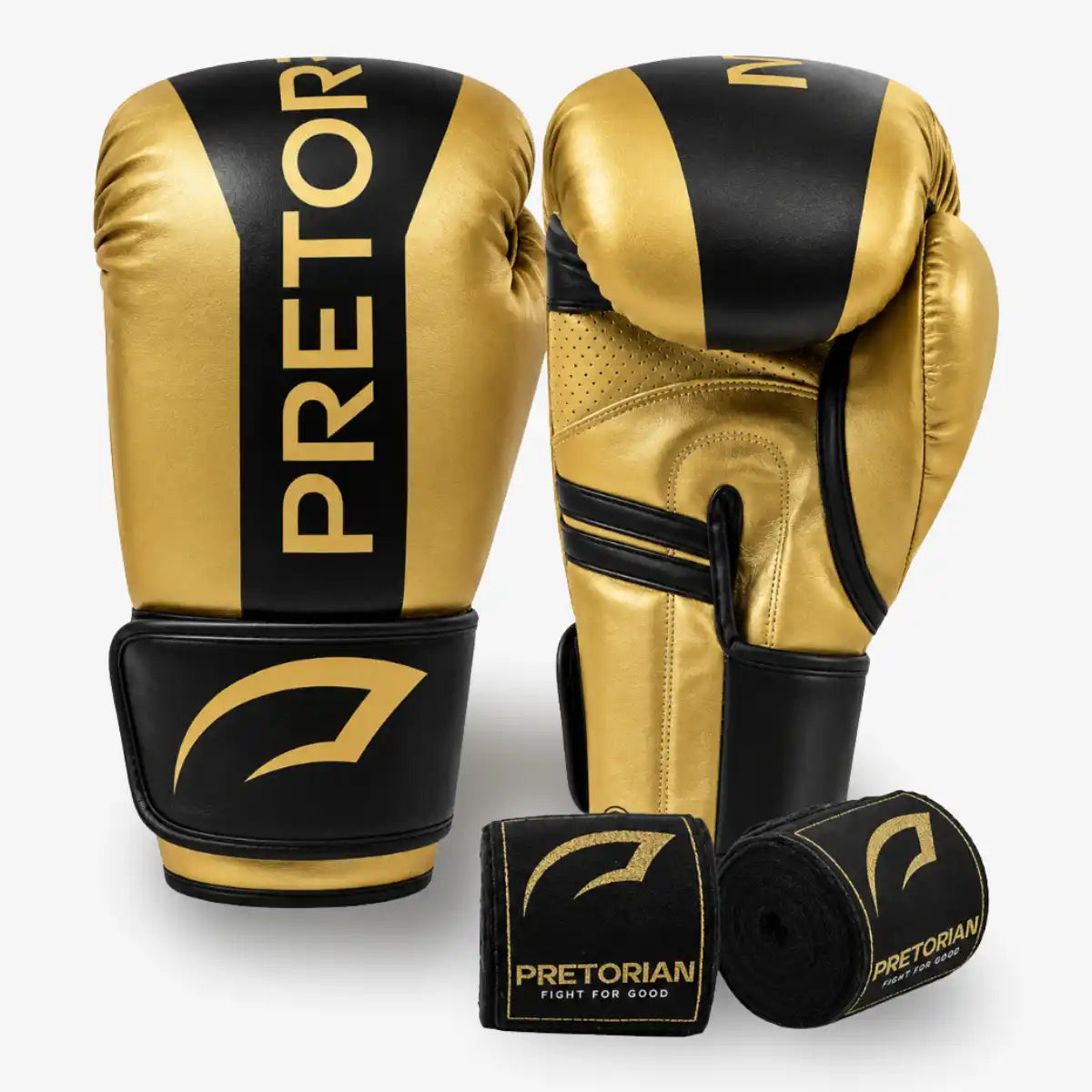 Kit_Luva_de_Boxe_e_Muay_Thai_Pretorian_Strike_Dourada