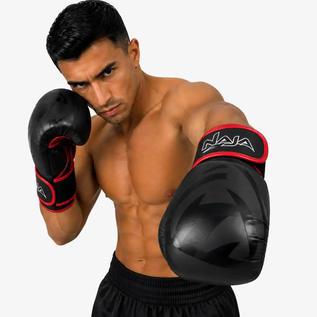 Kit_Luva_de_Boxe_e_Muay_Thai_Naja_Black_Line_Vermelha