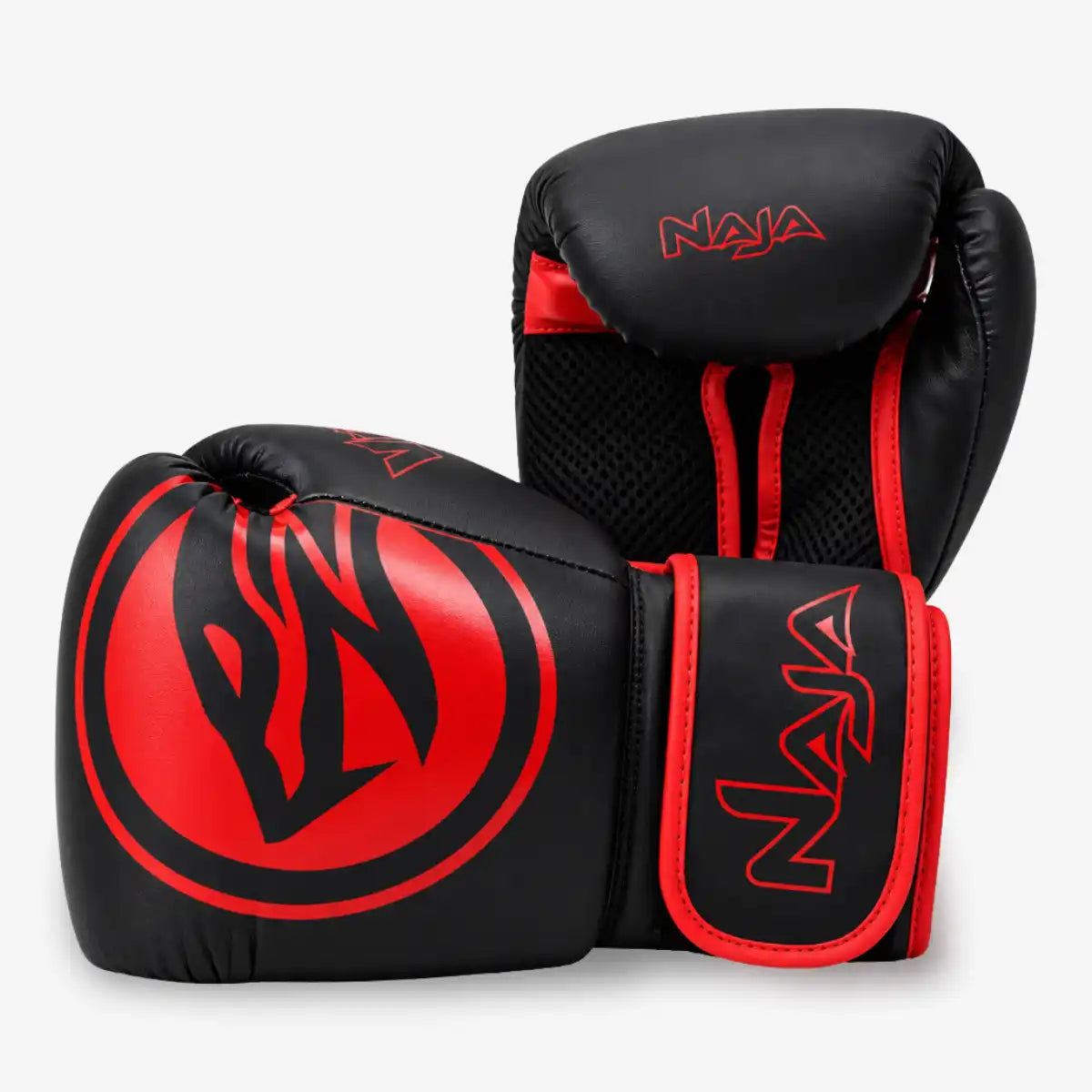 Kit_Luva_de_Boxe_e_Muay_Thai_Naja_Viper_Preto/Vermelho