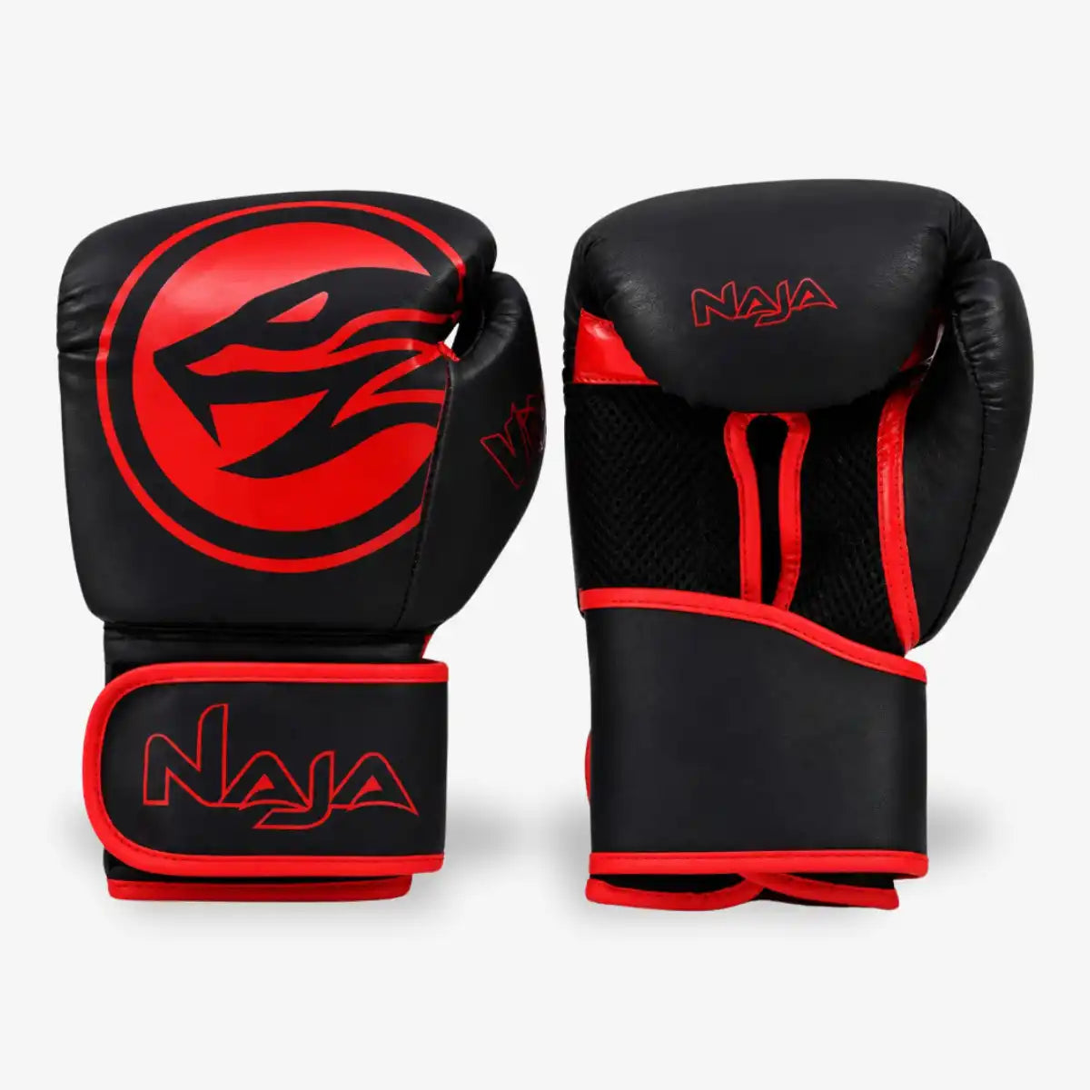 Kit_Luva_de_Boxe_e_Muay_Thai_Naja_Viper_Preto/Vermelho