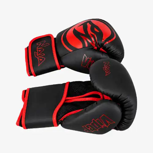 Kit Luva de Boxe e Muay Thai Naja Viper Preto/Vermelho