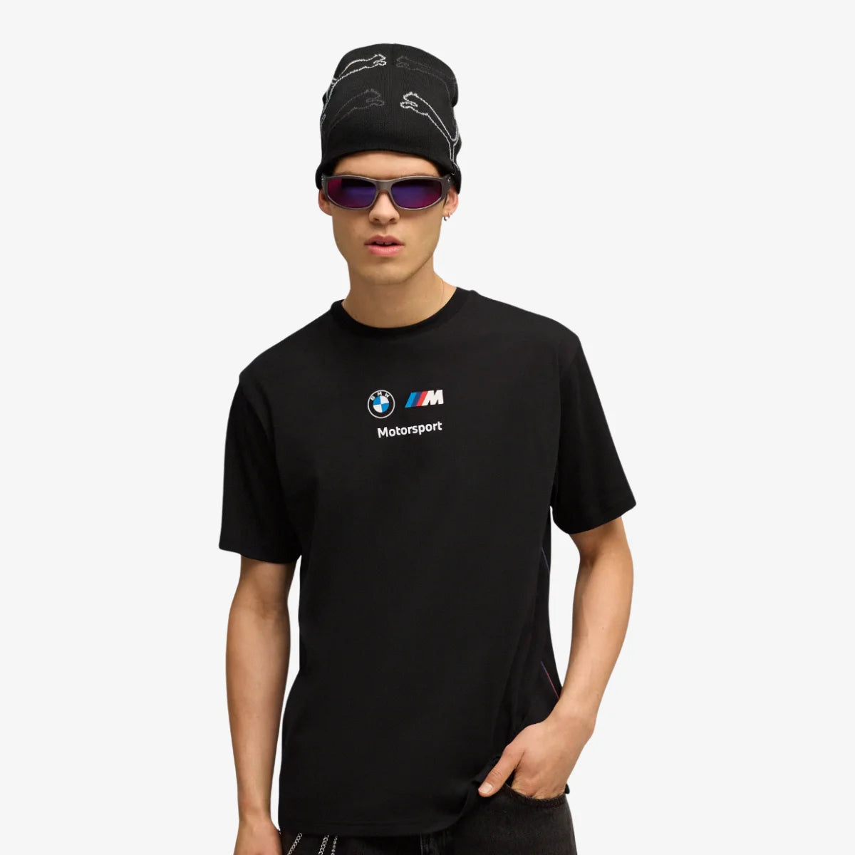 Camiseta_Casual_Puma_Masculina_BMW_MMS_ESS+_Logo_Tee_II_Preta