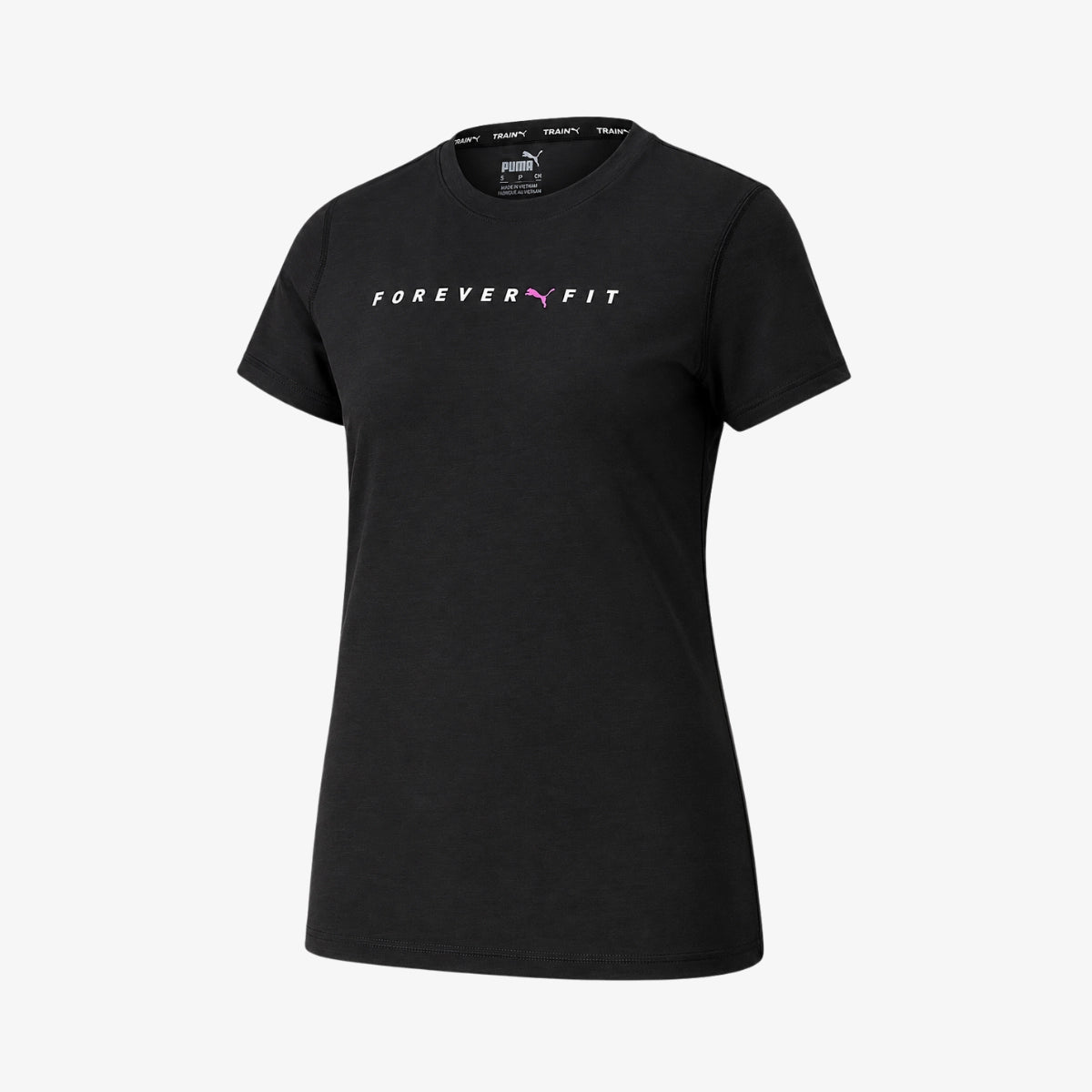 Camiseta_Casual_Puma_Feminina_Graphic_Forever_It_Preta