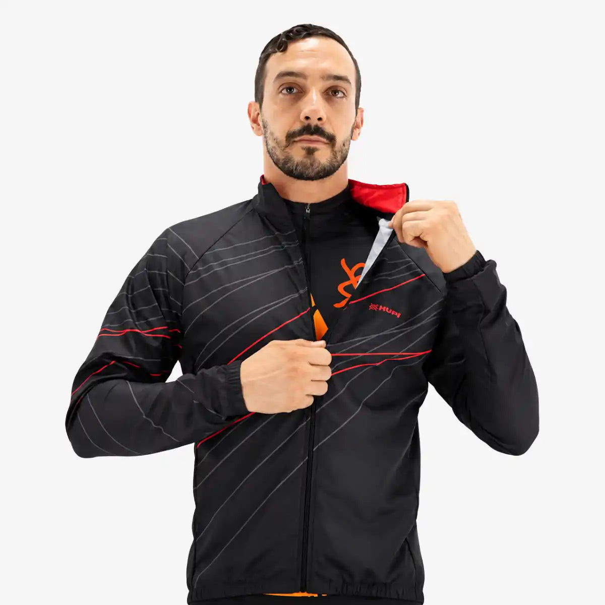 Jaqueta_Corta_Vento_Para_Corrida_Hupi_Lines_Preto