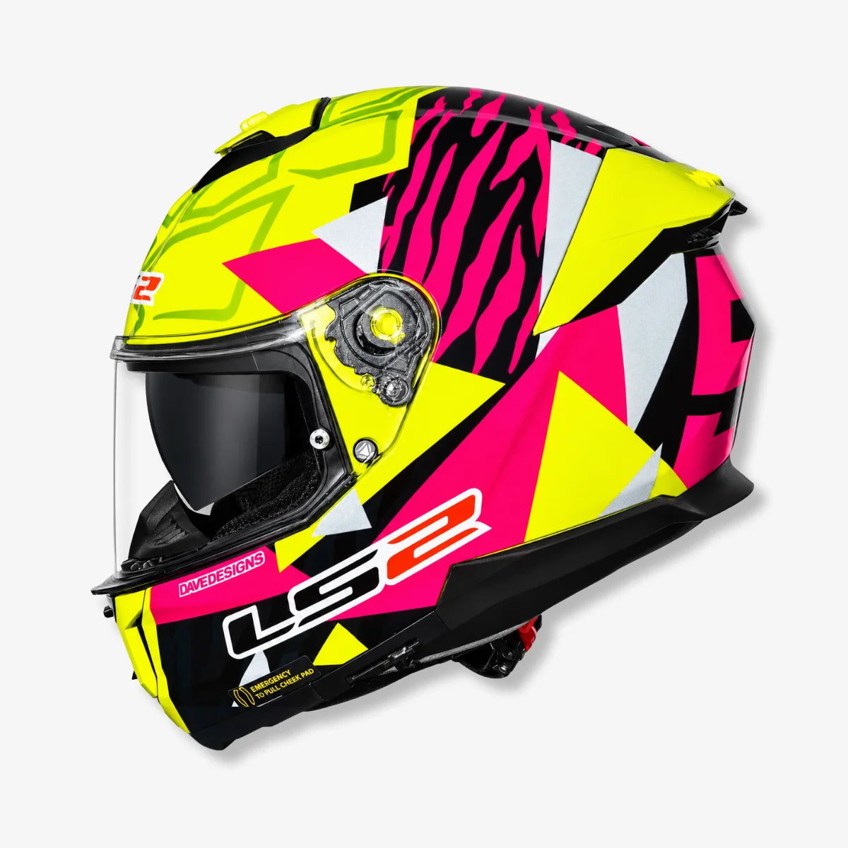 Capacete Ls2 Fechado Stream II FF808 Tiger Aldeguer Rosa
