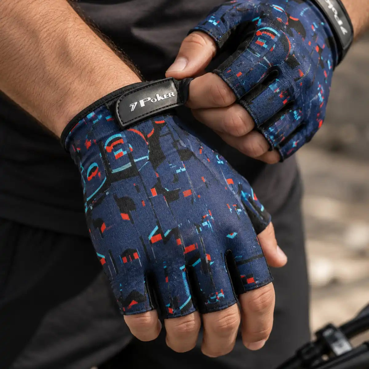 Luva_Bike_Poker_Antishock_Energy_Dedo_Curto_Azul_Marinho