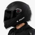 Capacete_Ls2_Fechado_FF358_Monocolor_Fosco_Preto