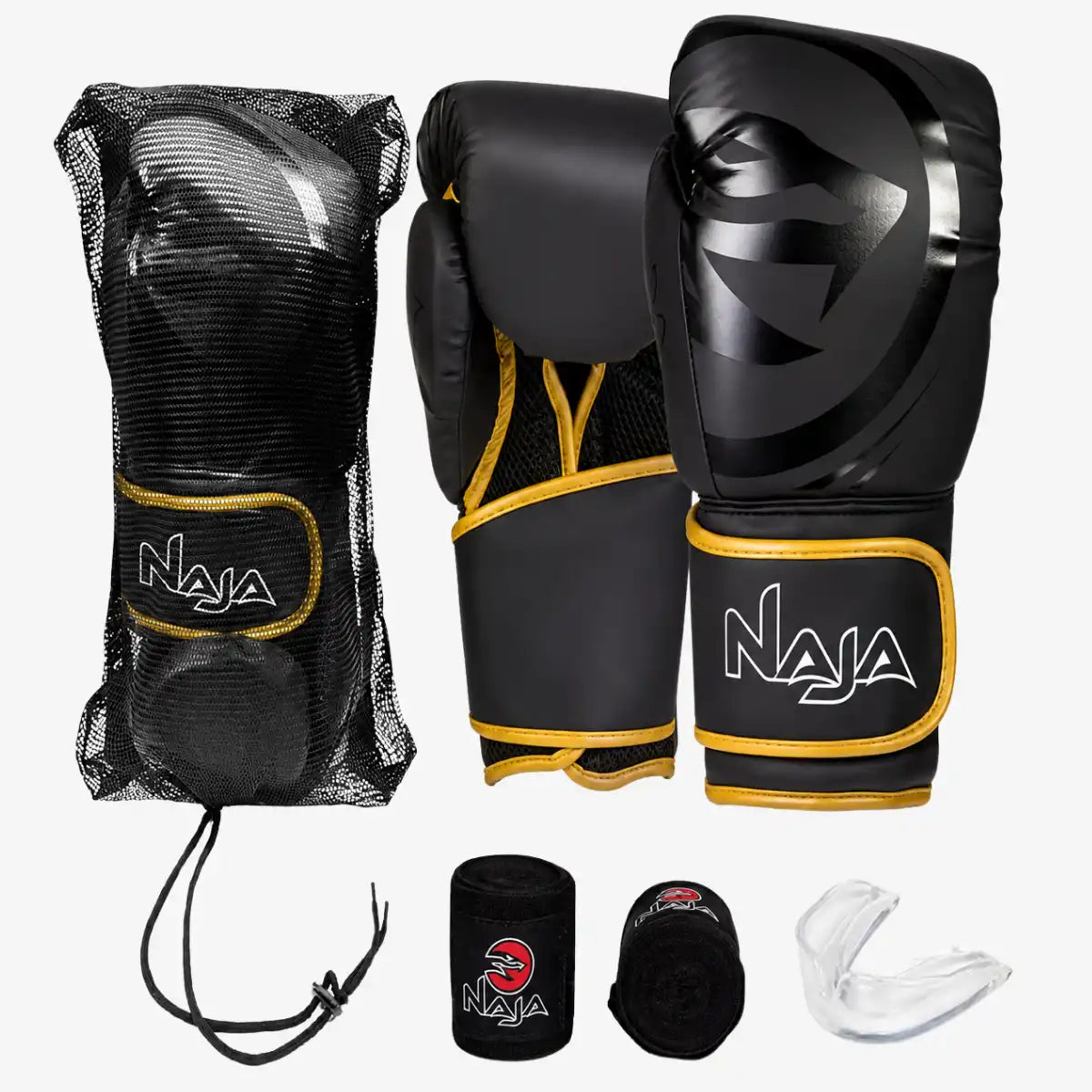 Kit_Luva_de_Boxe_e_Muay_Thai_Naja_Black_Line_Dourada