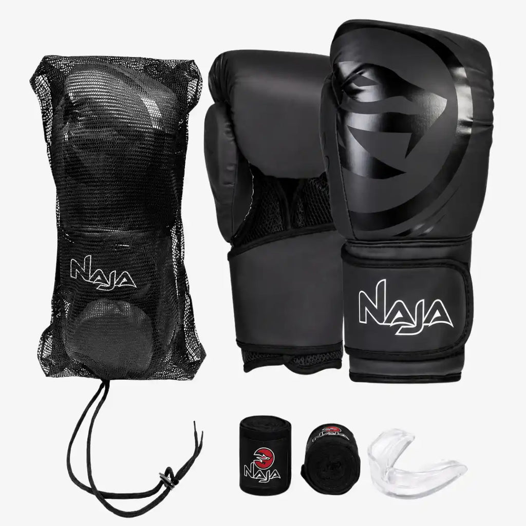 Kit_Luva_de_Boxe_e_Muay_Thai_Naja_Black_Line_Preta