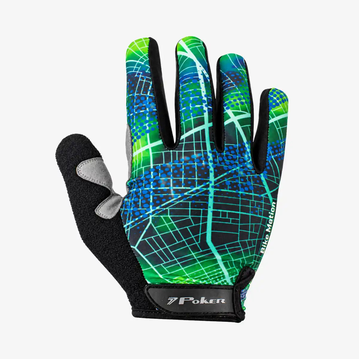 Luva_Bike_Poker_Antishock_Dedo_Longo_Verde