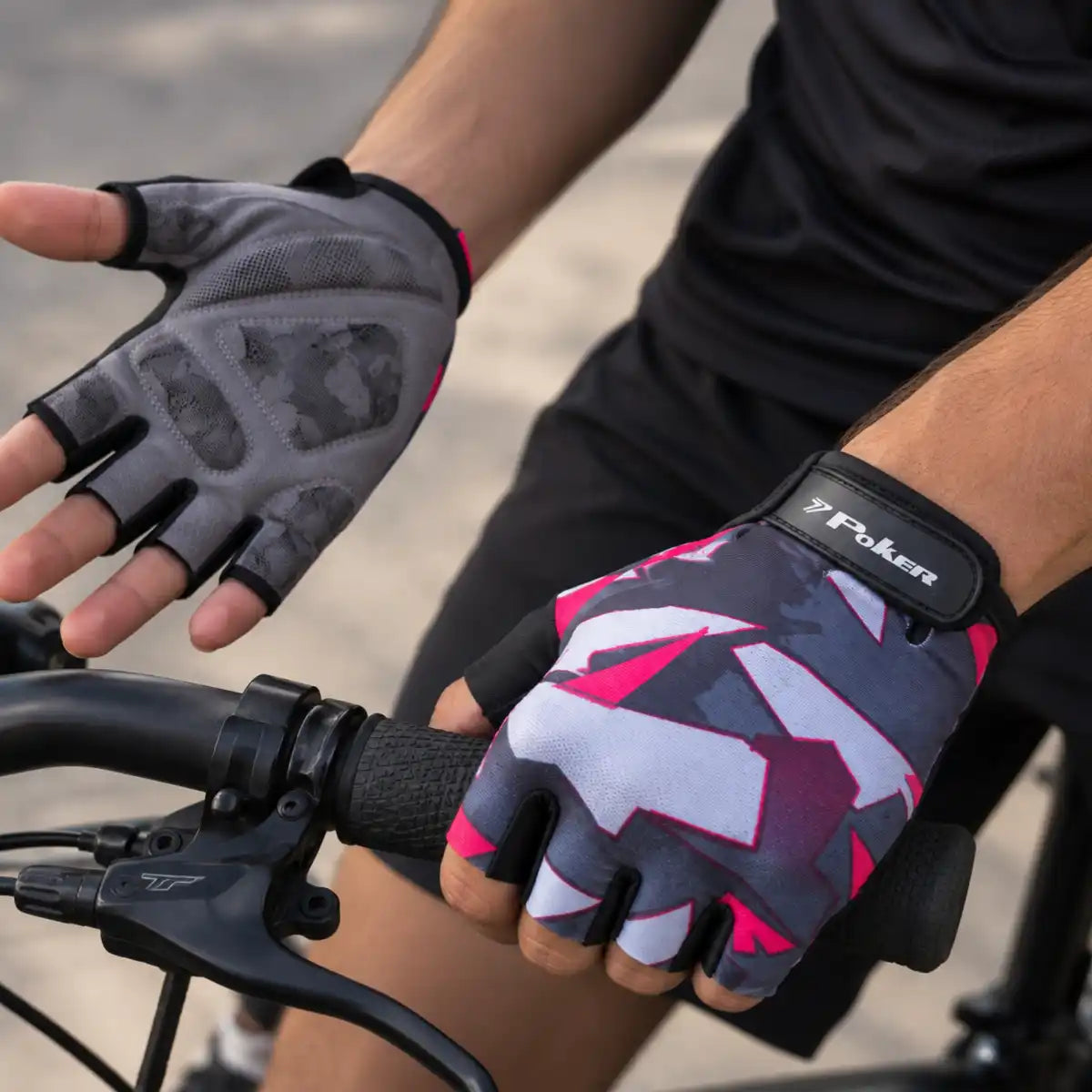 Luva_Bike_Poker_Antishock_Energy_Dedo_Curto_Roxo